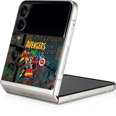 Marvel Classic Comics Avengers Assemble Galaxy Z Flip3 5G Skin