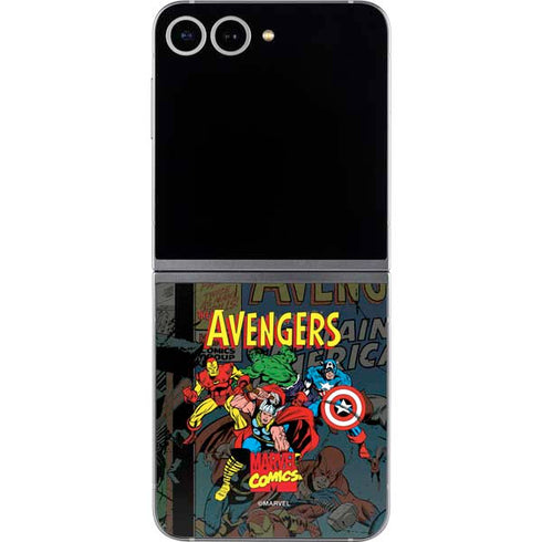 Marvel Classic Comics Avengers Assemble Galaxy Z Flip6 Skin