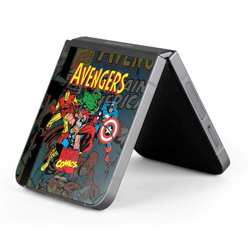 Marvel Classic Comics Avengers Assemble Galaxy Z Flip6 Skin
