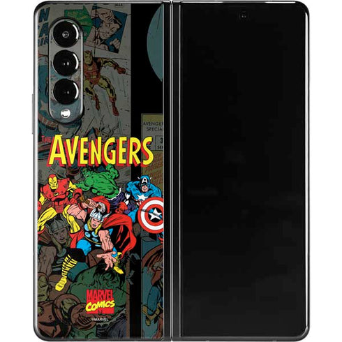 Marvel Classic Comics Avengers Assemble Galaxy Z Fold3 5G Skin