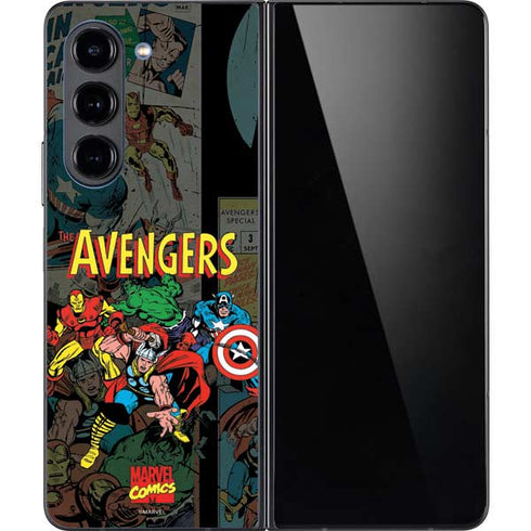 Marvel Classic Comics Avengers Assemble Galaxy Z Fold5 5G Skin