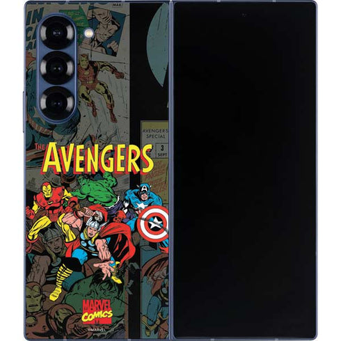 Marvel Classic Comics Avengers Assemble Galaxy Z Fold6 Skin