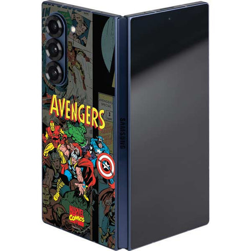 Marvel Classic Comics Avengers Assemble Galaxy Z Fold6 Skin