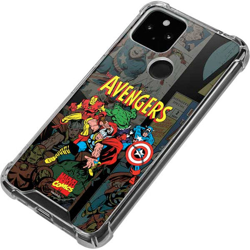 Marvel Classic Comics Avengers Assemble Google Pixel 5a 5G Clear Case