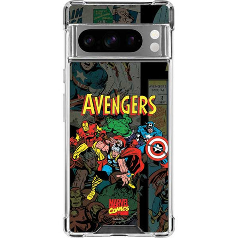 Marvel Classic Comics Avengers Assemble Google Pixel 8 Pro Clear Case