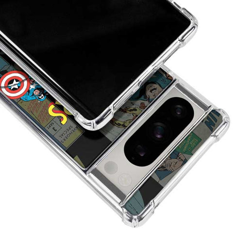 Marvel Classic Comics Avengers Assemble Google Pixel 8 Pro Clear Case