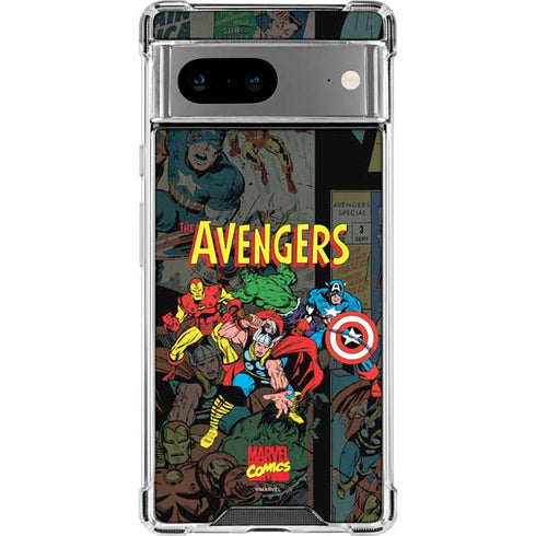 Marvel Classic Comics Avengers Assemble Google Pixel 8a Clear Case