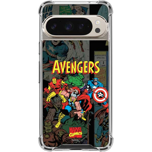 Marvel Classic Comics Avengers Assemble Google Pixel 9 Pro XL Clear Case