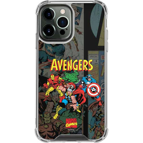 Marvel Classic Comics Avengers Assemble iPhone 14 Pro Max Clear Case