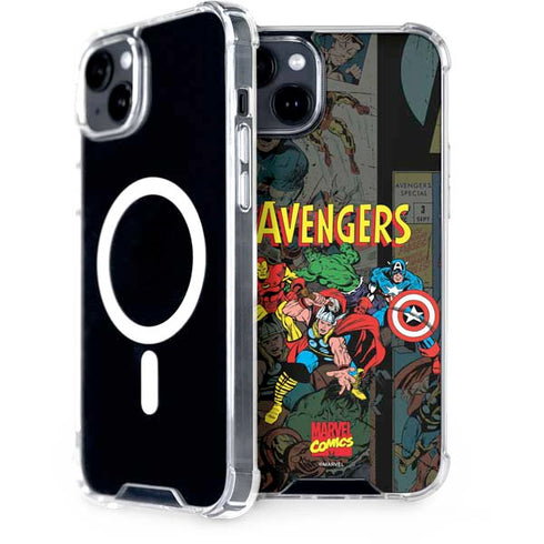 Marvel Classic Comics Avengers Assemble iPhone 15 Plus MagSafe Case