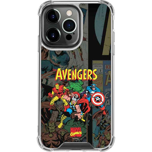 Marvel Classic Comics Avengers Assemble iPhone 15 Pro Clear Case