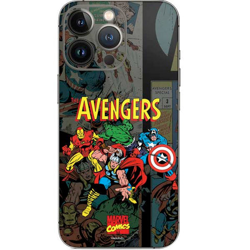 Marvel Classic Comics Avengers Assemble iPhone 15 Pro Skin