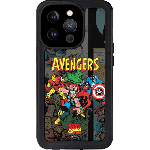 Marvel Classic Comics Avengers Assemble iPhone 15 Pro Waterproof Case