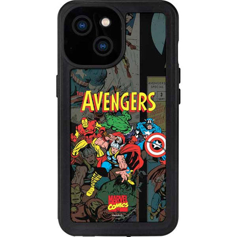 Marvel Classic Comics Avengers Assemble iPhone 15 Waterproof Case