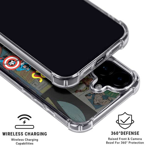 Marvel Classic Comics Avengers Assemble iPhone 16 Clear Case