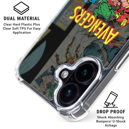 Marvel Classic Comics Avengers Assemble iPhone 16 Clear Case