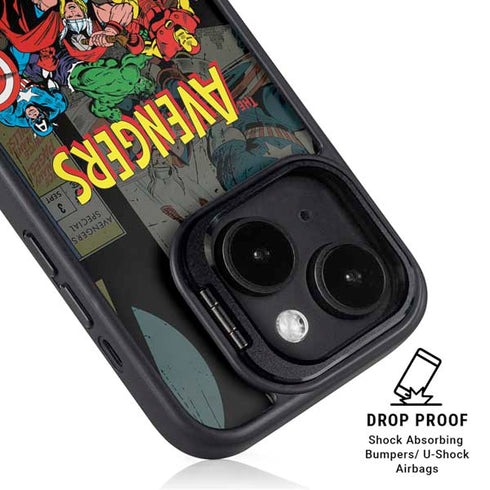 Marvel Classic Comics Avengers Assemble iPhone 16 Kickstand Case
