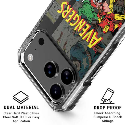 Marvel Classic Comics Avengers Assemble iPhone 18 Pro Clear Case