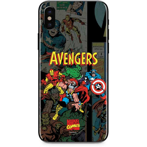 Marvel Classic Comics Avengers Assemble iPhone XS Max Skin