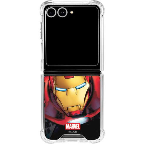 Marvel Avengers Assemble Iron Man Galaxy Z Flip7 Clear Case
