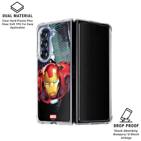 Marvel Avengers Assemble Iron Man Galaxy Z Fold7 Clear Case