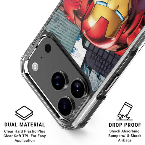 Marvel Avengers Assemble Iron Man iPhone 18 Pro Clear Case