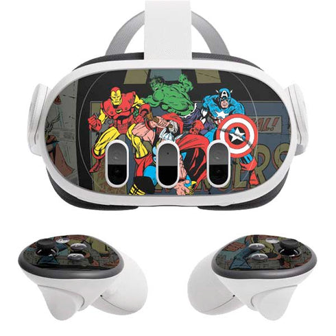 Marvel Classic Comics Avengers Assemble Meta Quest 3 Skin
