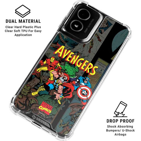 Marvel Classic Comics Avengers Assemble Moto G Power 5G (2024) Clear Case