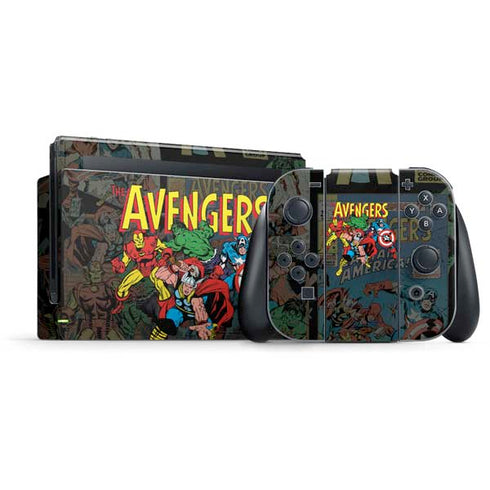 Marvel Classic Comics Avengers Assemble Nintendo Switch Bundle Skin