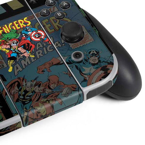 Marvel Classic Comics Avengers Assemble Nintendo Switch OLED (2021) Skin