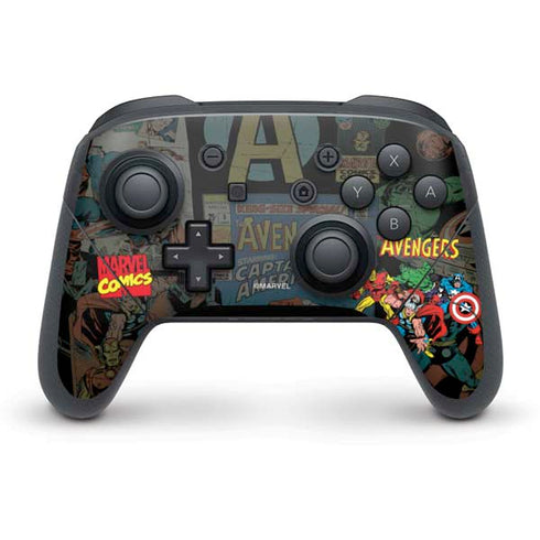 Marvel Classic Comics Avengers Assemble Nintendo Switch Pro Controller Skin