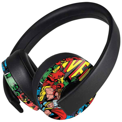 Marvel Classic Comics Avengers Assemble PlayStation 4 Gold Wireless Headset Skin