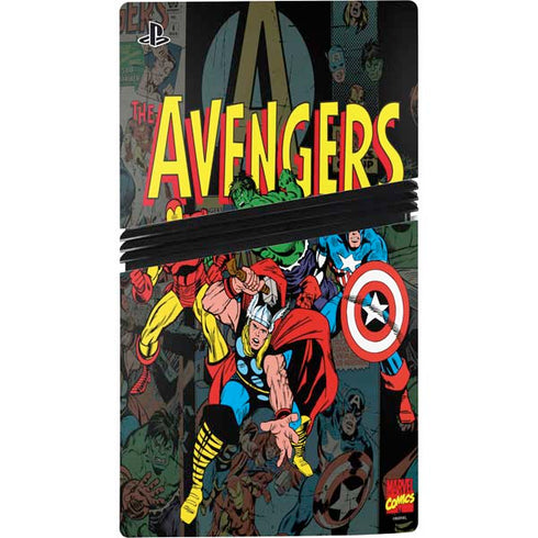 Marvel Classic Comics Avengers Assemble PS5 Pro Console Skin