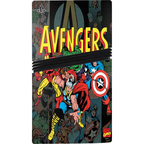 Marvel Classic Comics Avengers Assemble PS5 Pro Disk Console Skin