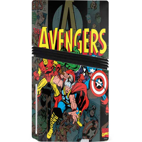 Marvel Classic Comics Avengers Assemble PS5 Pro Disk Console Skin