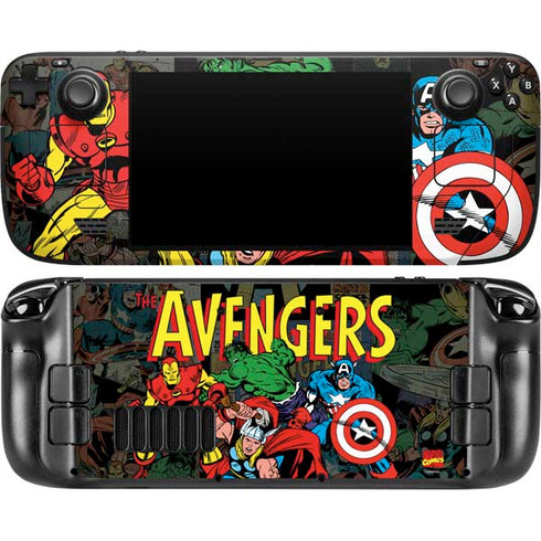 Marvel Classic Comics Avengers Assemble Steam Deck Handheld Gaming Computer OLED Skin