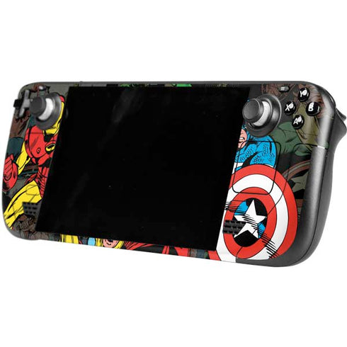 Marvel Classic Comics Avengers Assemble Steam Deck Handheld Gaming Computer OLED Skin