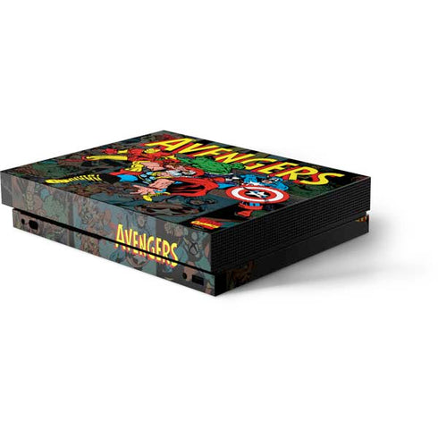Marvel Classic Comics Avengers Assemble Xbox One X Console Skin