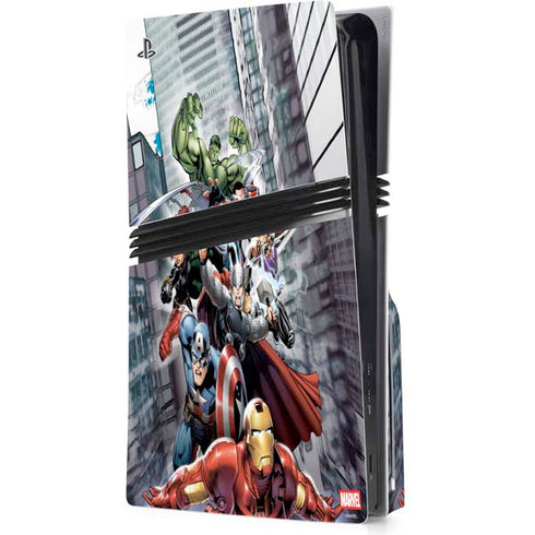 Marvel Avengers Attack PS5 Pro Disk Console Skin