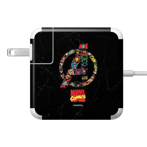 Marvel Classic Comics Avengers Logo 85W Power Adapter (15 and 17 inch MacBook Pro Charger) Skin
