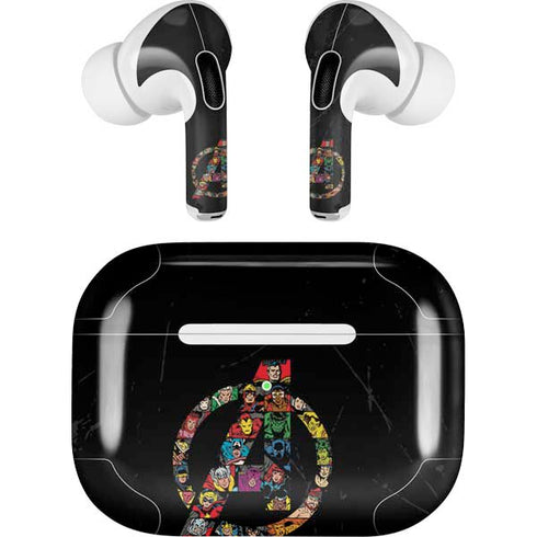 Marvel Classic Comics Avengers Logo Apple AirPods Pro Skin