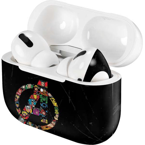 Marvel Classic Comics Avengers Logo Apple AirPods Pro Skin