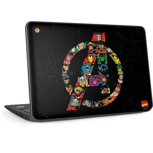Marvel Classic Comics Avengers Logo HP Chromebook Skin