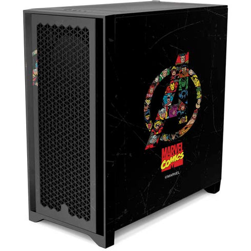 Marvel Classic Comics Avengers Logo Corsair 4000D Tempered Glass Mid-Tower ATX Case Skin