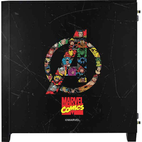 Marvel Classic Comics Avengers Logo Corsair 4000D Tempered Glass Mid-Tower ATX Case Skin