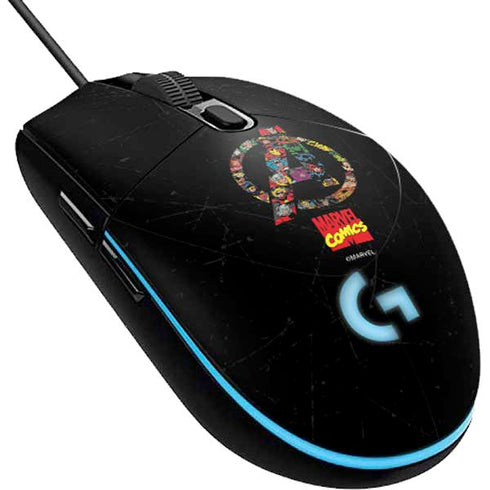 Marvel Classic Comics Avengers Logo G203 Prodigy RGB Wired Gaming Mouse Skin