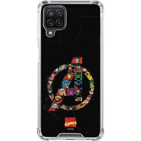 Marvel Classic Comics Avengers Logo Galaxy A12 Clear Case