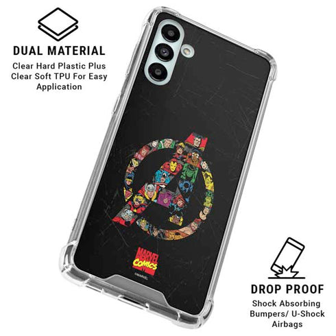 Marvel Classic Comics Avengers Logo Galaxy A13 5G Clear Case