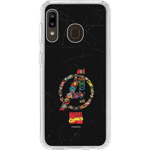 Marvel Classic Comics Avengers Logo Galaxy A20 Clear Case
