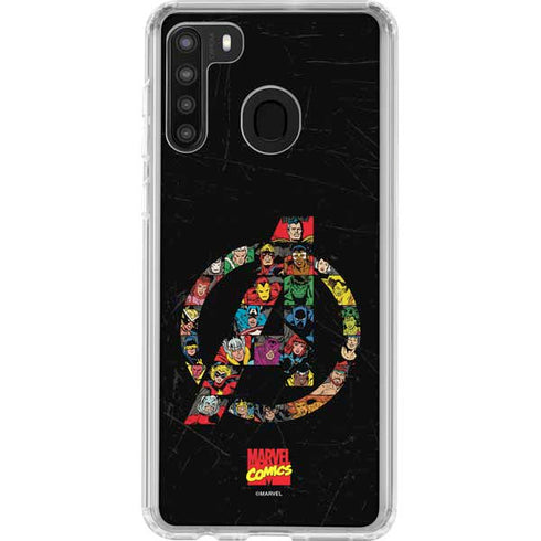 Marvel Classic Comics Avengers Logo Galaxy A21 Clear Case